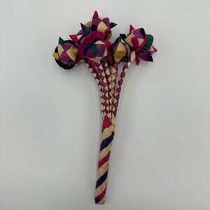 Five Flowers Colorful Palm Leaf Rattle / Kilukiluppai from Ten Thousand Villages